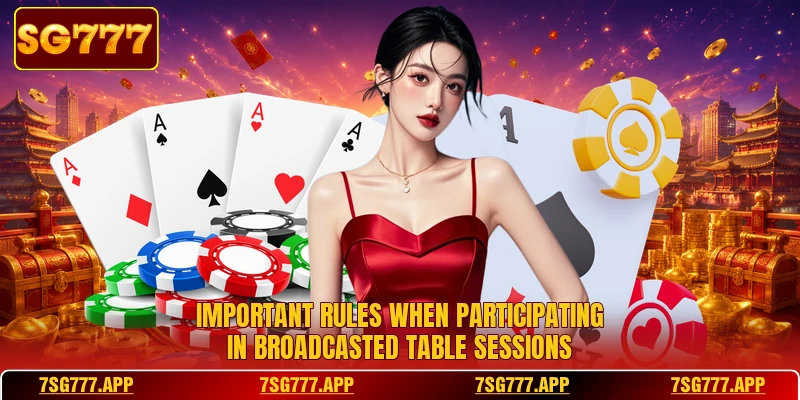 Important rules when participating in broadcasted table sessions