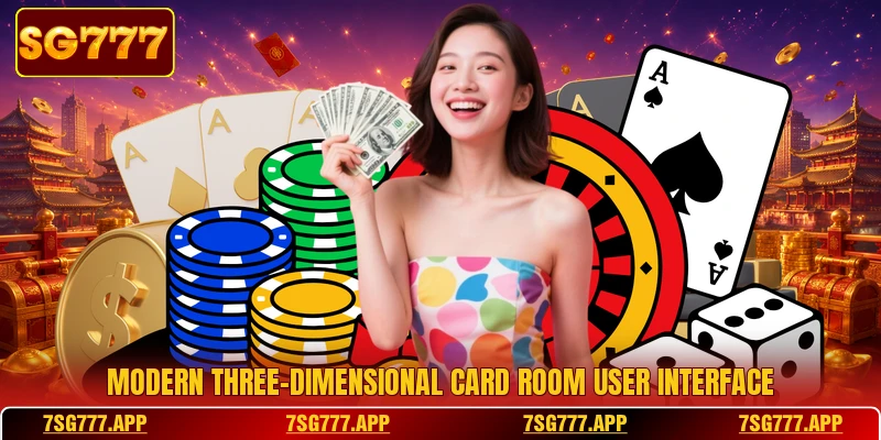 Modern three-dimensional card room user interface