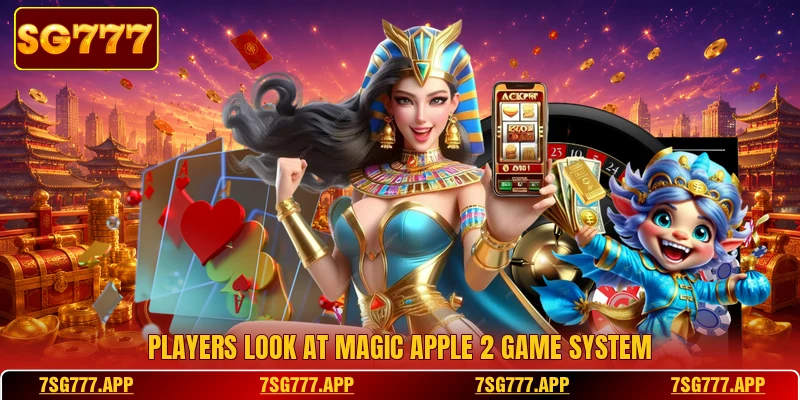 Players look at Magic Apple 2 game system